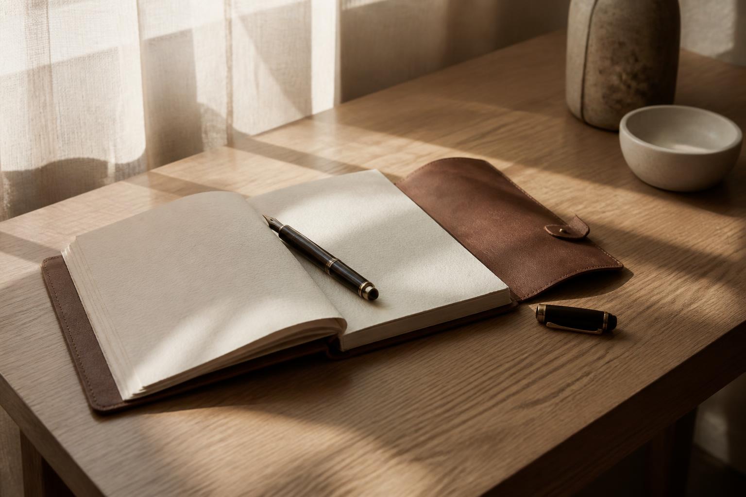 Editorial journal and morning light